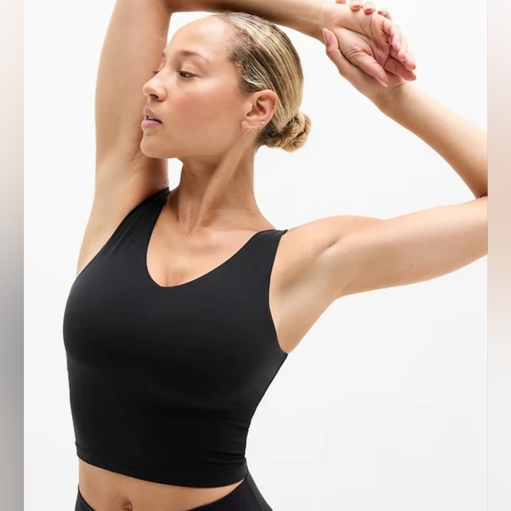 Athleta Black Longline Sports Bra Tank